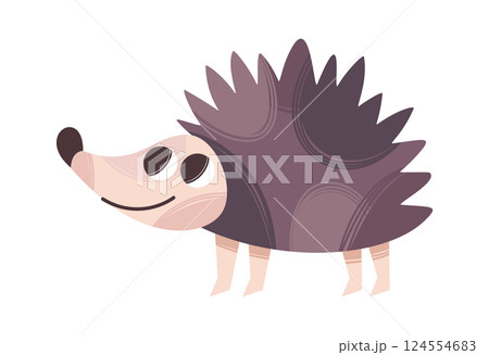 Cute hand-drawn hedgehog woodland animal 124554683