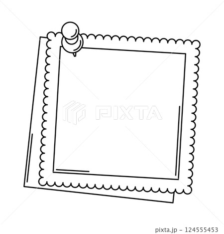 Paper note with pin. Frame or background for reminder. Paper note with pin. Frame or background for reminder. 124555453