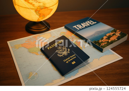 Passport, Map, and Globe, Travel Planning Concept 124555724