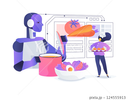 AI Assistive Cooking Devices abstract concept vector illustration. AI Assistive Cooking Devices abstract concept vector illustration. 124555913