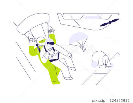Parachute jumping abstract concept vector illustration. 124555935