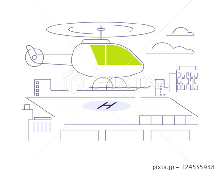 Helicopter landing pad abstract concept vector illustration. Helicopter landing pad abstract concept vector illustration. 124555938