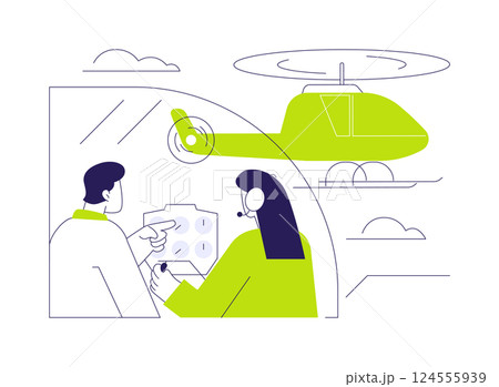 Helicopter pilot training abstract concept vector illustration. Helicopter pilot training abstract concept vector illustration. 124555939