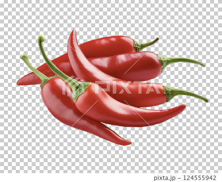 赤色の唐辛子 124555942