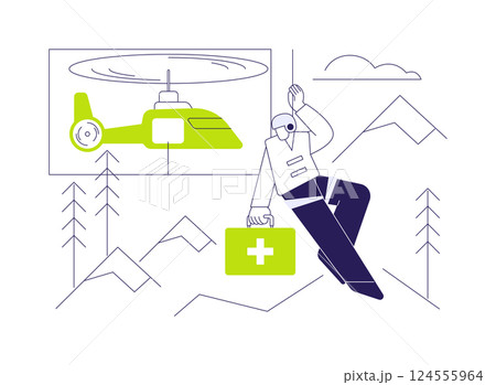 Rescue helicopter abstract concept vector illustration. 124555964