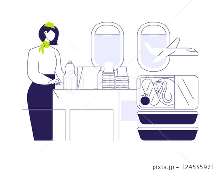In-flight catering abstract concept vector illustration. 124555971