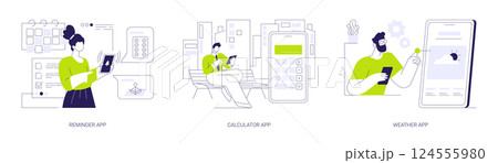 Utility mobile apps abstract concept vector illustrations. Utility mobile apps abstract concept vector illustrations. 124555980
