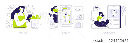 Lifestyle applications abstract concept vector illustrations. Lifestyle applications abstract concept vector illustrations. 124555981