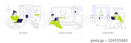 Software license abstract concept vector illustrations. Software license abstract concept vector illustrations. 124555985