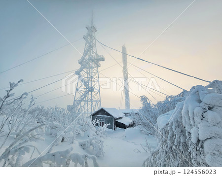 Telecommunications in the winter mountains Telecommunications in the winter mountains 124556023