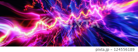 Abstract neon light waves in motion. Abstract neon light waves in motion. 124556189