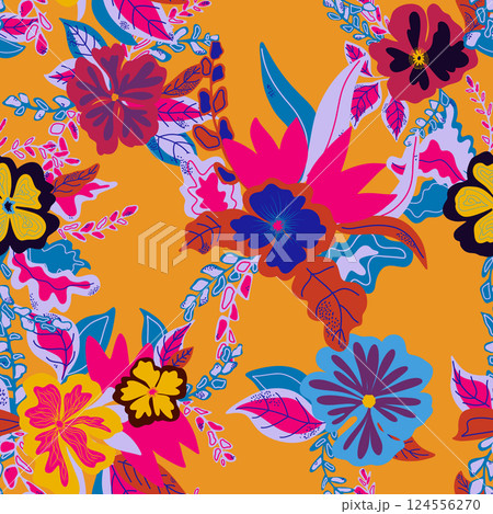 seamless pattern with abstract flowers seamless pattern with abstract flowers 124556270