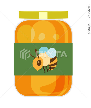 瓶の蜂蜜のイラスト 124556919