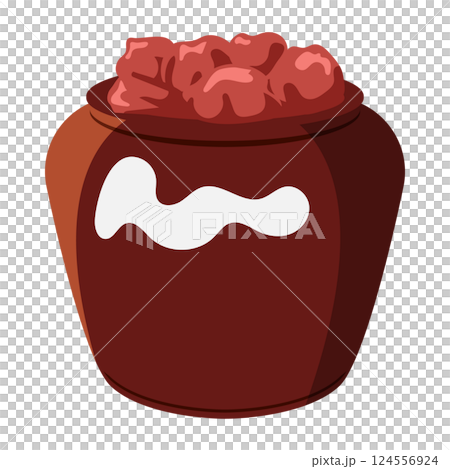 罐子裡的醃李子的插圖 124556924