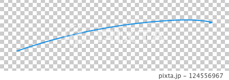 A roughly drawn blue line - A simple and stylish horizontal underline or other decorative part material 124556967