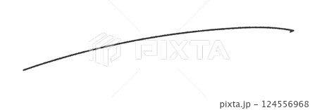 ラフに書いた1本の黒い線 - シンプルでおしゃれな横長のアンダーライン等あしらいのパーツ素材 124556968