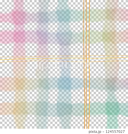Rainbow Gold Plaid Gingham Check Hand Drawn Background Overlay 124557027