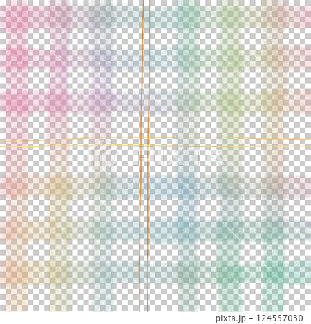 Rainbow Gold Plaid Gingham Check Hand Drawn Background Overlay 124557030
