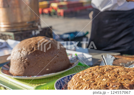 Moroccan sweets. Marrakech. Morocco. Moroccan sweets. Marrakech. Morocco. 124557067