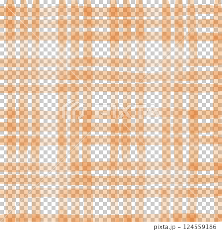 Orange Plaid Gingham Hand Drawn Background Pattern Overlay 124559186