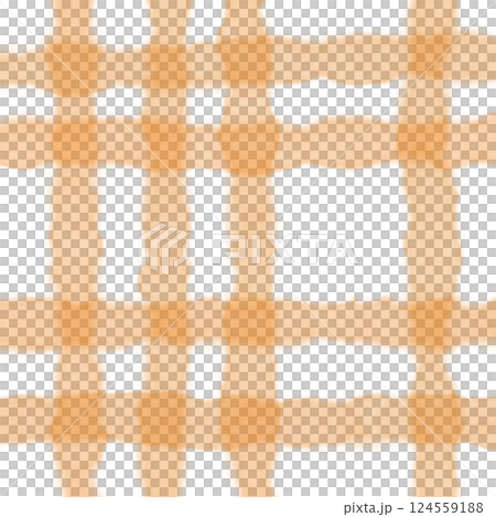 Orange Plaid Gingham Hand Drawn Background Pattern Overlay 124559188