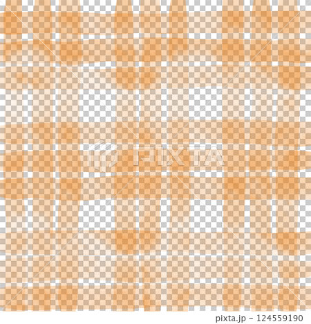 Orange Plaid Gingham Hand Drawn Background Pattern Overlay 124559190