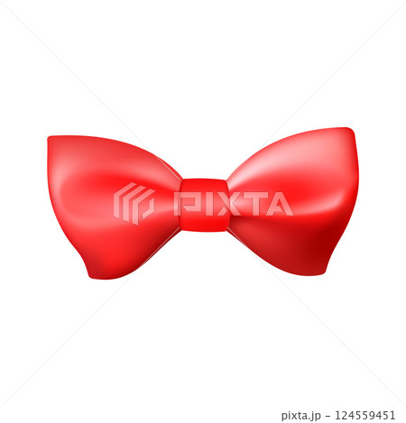 3D Realistic red gift bow. Christmas, birthday and sale decoration. 3D Realistic red gift bow. Christmas, birthday and sale decoration. 124559451