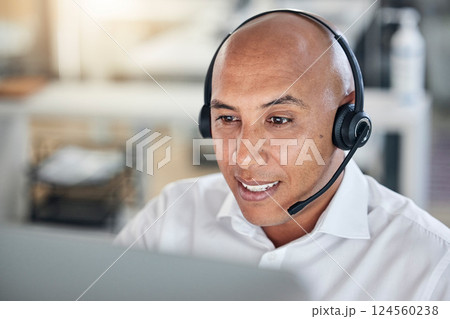 Call center, businessman and smile for consulting, telemarketing or customer support advice at office. Happy employee consultant man smiling with headset for communication, help or contact us service Call center, businessman and smile for consulting, telemarketing or customer support advice at office. Happy employee consultant man smiling with headset for communication, help or contact us service 124560238