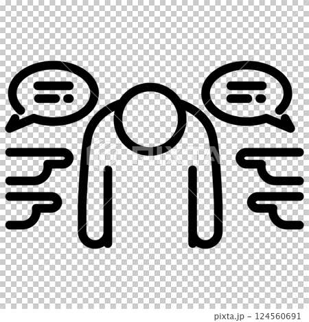 Easy to use black pictograms: Personal harassment 124560691