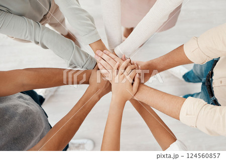 Support, solidarity and hands stacked of business people in a meeting with trust, teamwork and community. Mission, motivation and workers in collaboration for goal, celebration and success from above Support, solidarity and hands stacked of business people in a meeting with trust, teamwork and community. Mission, motivation and workers in collaboration for goal, celebration and success from above 124560857