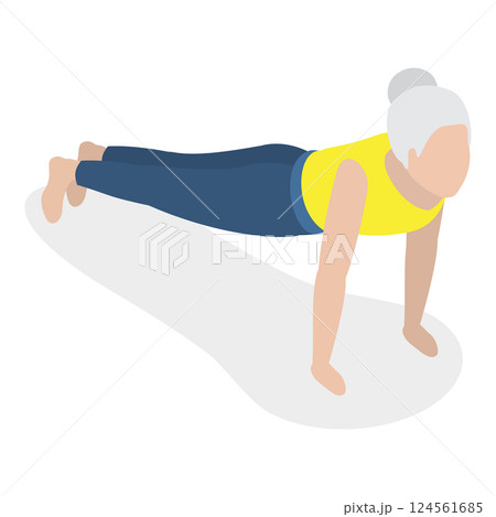 3D Isometric Flat Vector Illustration of Chakra Systems , Collection of Yoga Poses for Women. Item 21 124561685