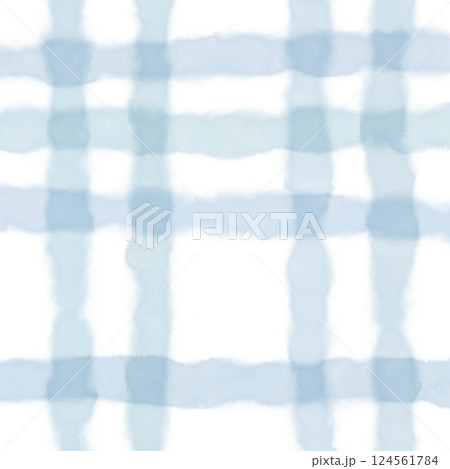 Light Blue Plaid Gingham Hand Drawn Background Pattern Overlay 124561784