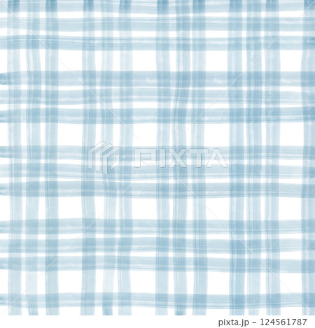 Light Blue Plaid Gingham Hand Drawn Background Pattern Overlay 124561787