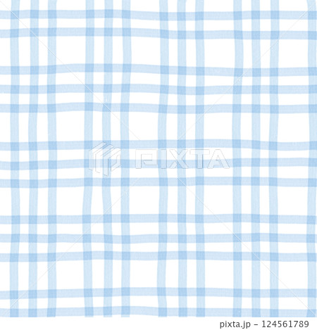 Light Blue Plaid Gingham Hand Drawn Background Pattern Overlay 124561789