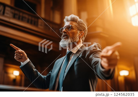 Public defender makes compelling argument in bright court setting during trial 124562035