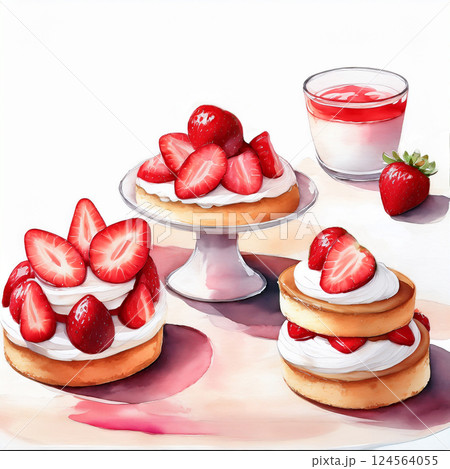 苺ケーキ　AI生成画像 124564055