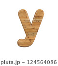Wood letter Y - Small 3d pine font - Suitable for Decoration, nature or wood related subjects 124564086