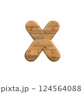 Wood letter X - Small 3d pine font - Suitable for Decoration, nature or wood related subjects 124564088