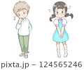 困っている男の子と女の子 困っている男の子と女の子 124565246