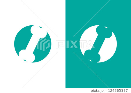 Human bone logo. Chiropractic and orthopedic clinic logo. 124565557