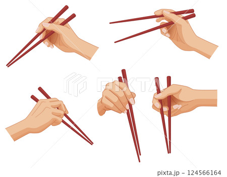 箸を持つ手のバリエーション 箸を持つ手のバリエーション 124566164