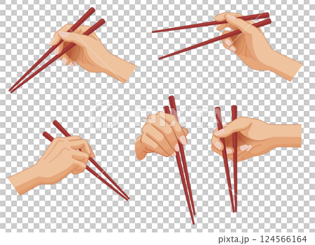 箸を持つ手のバリエーション 箸を持つ手のバリエーション 124566164
