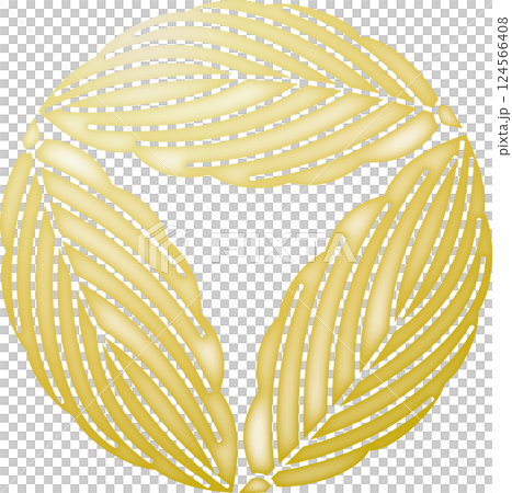 Family crest: Three Oak Leaves [Gold] 124566408