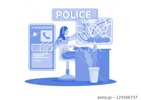 Police officers coordinate traffic Police officers coordinate traffic 124566737