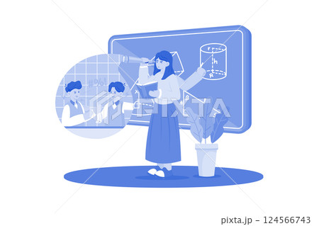 Teacher answers student's questions 124566743