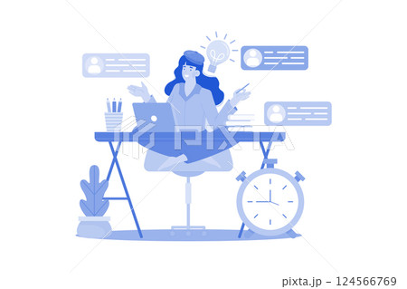 Freelancer working on multiple client projects. 124566769