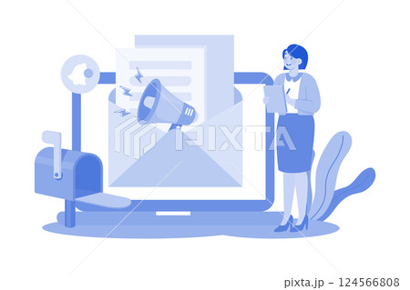Email marketer optimizing emails for search engines. Email marketer optimizing emails for search engines. 124566808