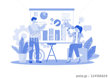 Marketing manager collaborating on marketing plans. 124566829