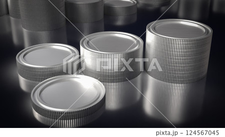 The Silver coins for Business concept 3d Rendering. The Silver coins for Business concept 3d Rendering. 124567045