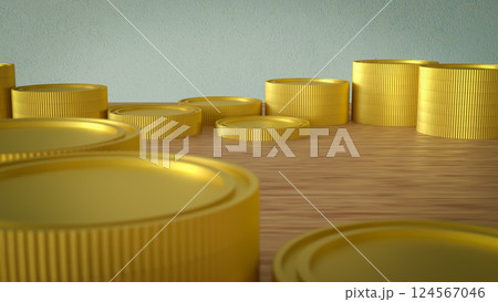 The Gold coins for Business concept 3d Rendering. The Gold coins for Business concept 3d Rendering. 124567046